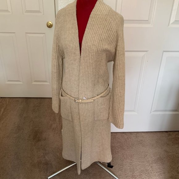 I. B. International Boutique Sweaters - I. B. Diffusion Intl Boutique Beige Sweater Coat